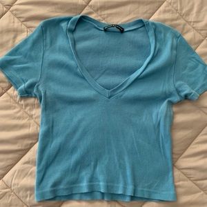 Small Blue Brandy Melville V-neck Top